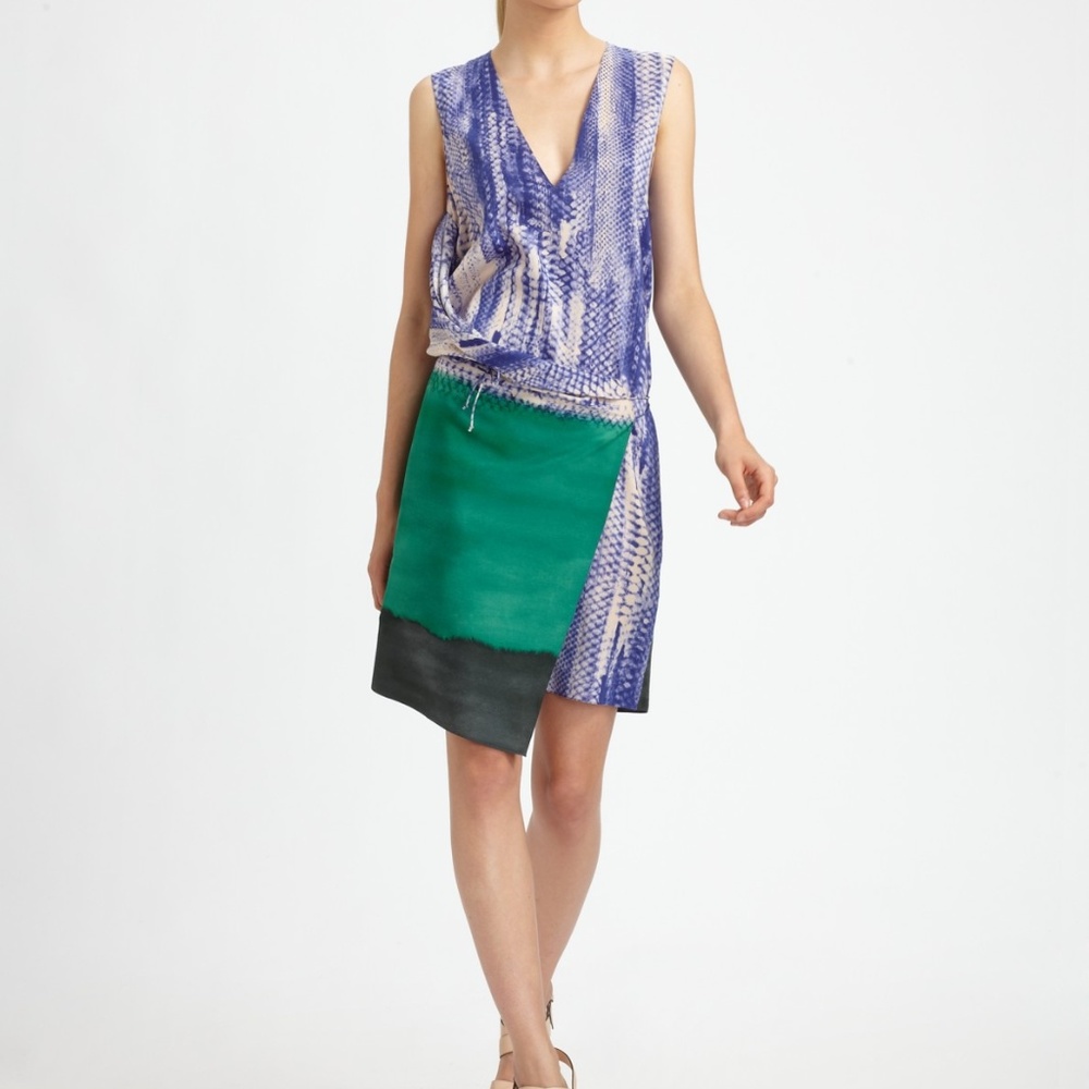 Reed Krakoff Silk Python Ombre Wrap Dress, sz 4